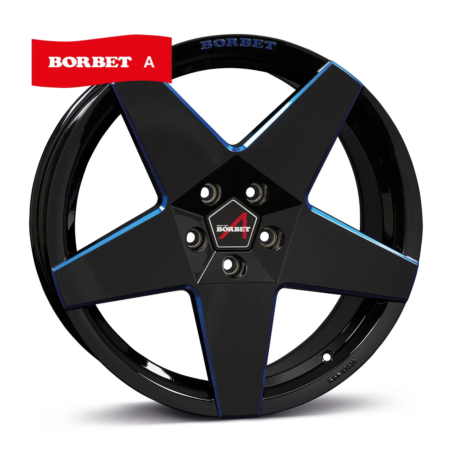 Borbet platišča design A Black-blue Glossy 17x8,0
