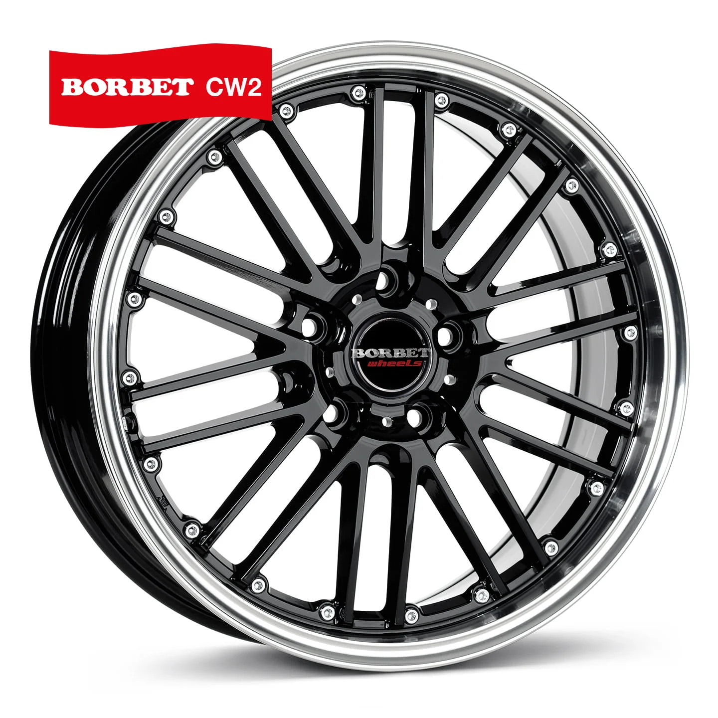 Borbet platišča design CW2 Black Rim Polished 17x8,0